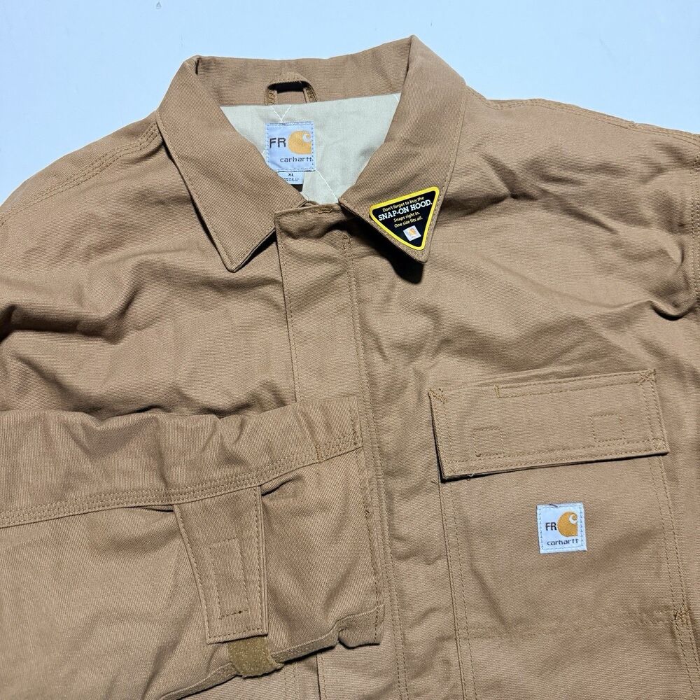 Carhartt FR Flame Resistant Jacket HRC3 Quilt Mens XL FRJ003 BRN NWOT Back Logo